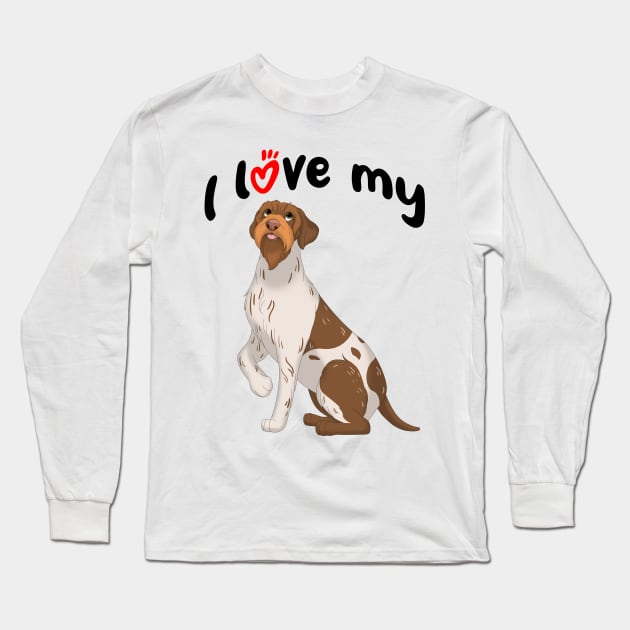 I Love My Wirehaired Pointing Griffon Dog Long Sleeve T-Shirt by millersye